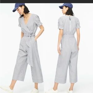 JCrew Cotton Striped Jumpsuit Sz 12T; Good condition